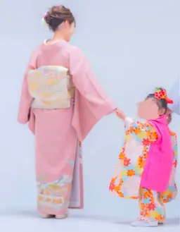👘✨七五三✨️👘親子お二人様《お子様3歳or7歳・お母様訪問着》着付け&ヘアセット