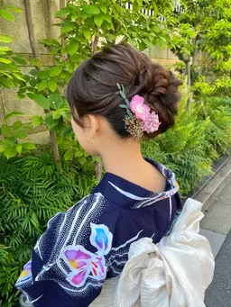【🌻土日祝限定🌻】浴衣着付け＋ヘアセット👘🍧 10時より前は早朝料金が発生致します🙌