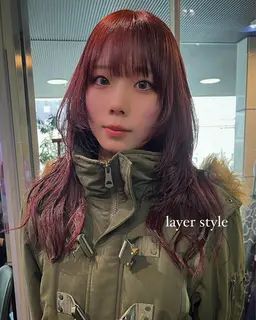 【韓国美髪】レディースレイヤーカット+ワンカラー+水トリートメント🇰🇷