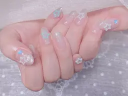 🍒大人気No1🎀【チップ長さだし】 ワンカラーorラメグラデーション＋500円パーツつけ放題❣️ソフトジェルオフ込み