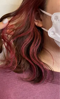 🖤インナーカラー限定🖤【ポイントブリーチ（インナーカラー、イヤリングカラ一） +全頭カラー+外部補修トリートメント】