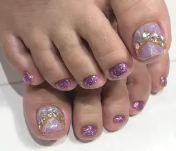 ［オフあり］親指アート自由フットネイル