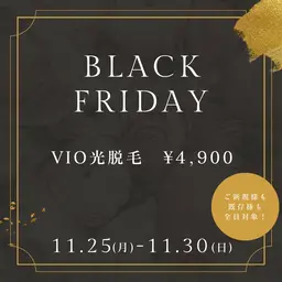 【BLACK FRIDAY限定⚡】VIO光脱毛 ¥4,900