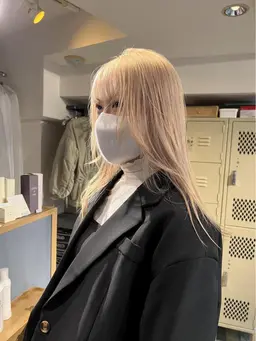 【学割U24🌸ハイトーンカラー✨】ケアブリーチ＋カット🌿ケアブリーチ無料🫧ハイトーン／透明感ミルクティーベージュ