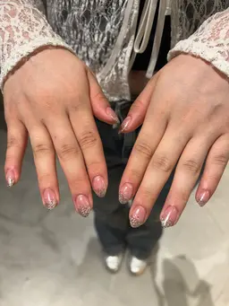 オフありハンド ラメグラデーション🩵✨