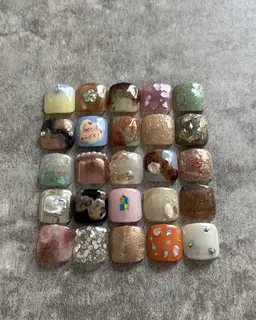 【フットネイル】親指アート