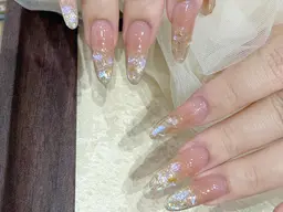 ₊⁺ ·̩͙꒰ঌ夏☀️お勧め໒꒱· ﾟ【チップ長さだし】氷ワンホンネイル ‧₊˚ ⋅🧊