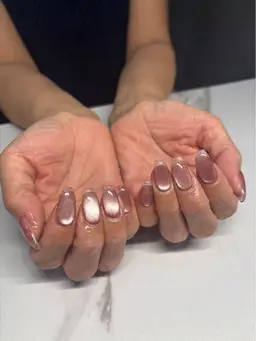 10本チップ長さだし＋先端クリアフレンチ（ベースカラーあり）