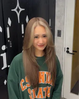 【😍ダメージ気になる方必見😍】ケア暖色カラー💡（ブリーチ1回✖️ワンカラー）（ダブルカラー）