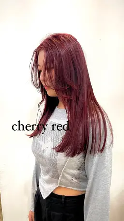 🩸暖色カラー🩸【暗めのレッドカラー】ケアカラー➕高濃度保湿トリートメント