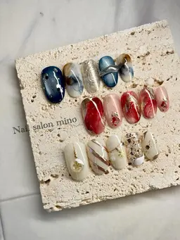 【ご新規様初回オフ無料、ケア込み】12種類から選べる☆毎月変わる定額ネイル(カラーチェンジOK)🙆‍♀️