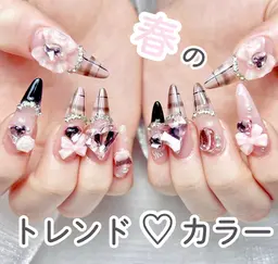 🌸🌸チップ長さだし+持ち込みデザイン時間内店内パーツ全てやり放題🌸🌸Maxゴテゴテok!【オフ無料】