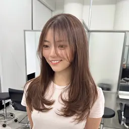 【ミディアム/ロング】カット+透明感カラー+2Stepトリートメント