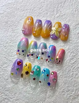 💛定額ネイル hard💛初回ジェルオフ無料、ケア込み◎パラジェルベース+¥800