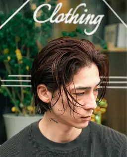 cut + single process color(ブリーチ無しのカラー)  men’s