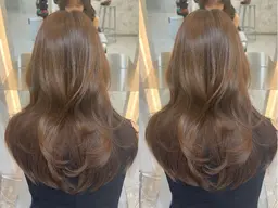 【✨うる艶美髪カラー✨】フルカラー+1 stepトリートメント【トレンド巻き仕上げ🩰】ロング料金なし🌙*゚