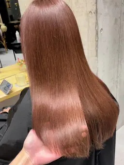 カット＋髪質改善ストレートパーマ＋ケアカラー＋4stepトリートメント