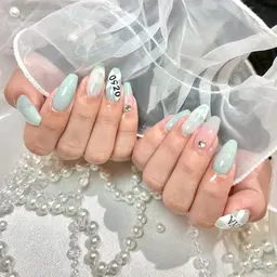 【オフ込み自爪】アート4～6本サンプル選び（写真持ち込み🉑）¥6600 スートン/パーツ付き