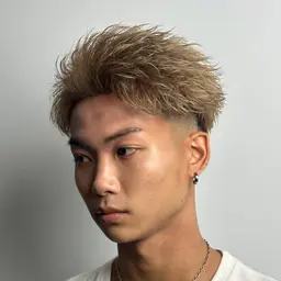 【57％オフ】メンズカット+メンズダブルカラー（スパイキーショート/サーフカール/フェード/ブリーチカラー/縮毛矯正）
