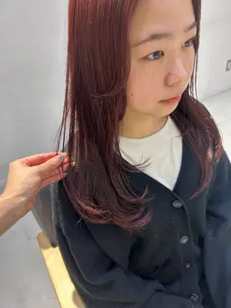 レイヤーカット× ワンカラー×treatment🎀（ショート不可）