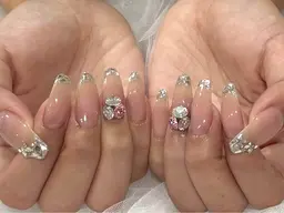 ガラスフレンチネイル🪽(オフなし)