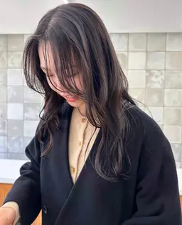 カット＋ブリーチ無し透け感ダブルカラー