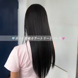 ❤️透明感重視🔥カット＋暗髪カラー✨黒染めなしで自然な大人可愛い髪色に♪髪質改善ケア❤️（シャンプーブロー込