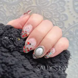 【ラメ＆ホロ】グラデーションネイル✨フィルイン＆ウォーターケア付きで浮き無し⭐️育爪ネイル♪💖