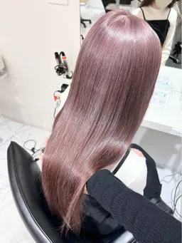 【🫧艶髪メニュー🫧】艶々カラー+髪質改善ケアストレート✨2step保湿トリートメント付✨¥25300→¥16980