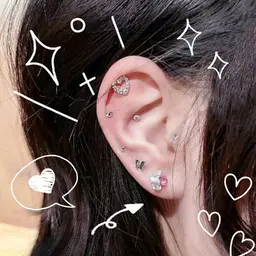 耳ツボジュエリー認定店舗★耳つぼジュエリー✨耳ツボ1組（10粒）体験🎀低刺激シール✨