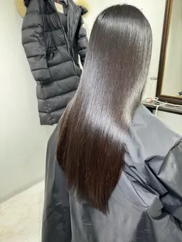 縮毛矯正+髪質改善トリートメントセット+カット¥28000→¥15000