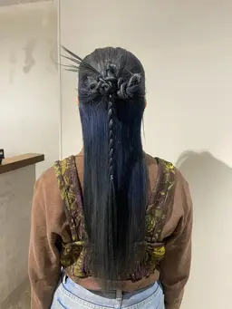 🌱🎀《簡単なヘアセット付き》ダメージ低減ケアブリーチ1回＋ケアカラー＋コアミトリートメント🌱🎀