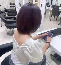 【ダメージレスカラー🎀🎶】プレミアムカラー(ロング料金❌)➕艶髪トリートメント✨️