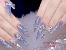 人気No.2【 チップ長さ出し】パーツ付け放題&持ち込みデザイン★ ¥ 16990 →13990