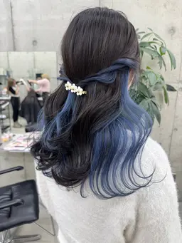 地毛を残したインナーカラー【透明感のあるカラー】