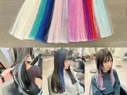 【インナーカラー&ハイライト】プラチナシールエクステ(47cm)20本¥5,000