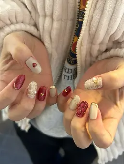 持ち込みデザイン120minデザイン多め◇キルティングネイル、ニットネイルなどぷっくりしたデザインなど【オフ無料】