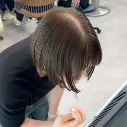 透明感カラーするなら🩶ブリーチなしダブルカラー+カット+前処理トリートメント