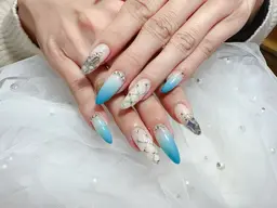 チップ長さだし10本持ち込みデザインシンプル¥11500