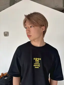 【服と合わせて楽しむ👖】カット＋ブリーチありダブルカラー＋TR👉古着・モード系男子にハマるくすみ系カラー👞