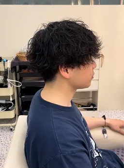 カット+頭皮ケア+メンズ波巻きパーマ🌀