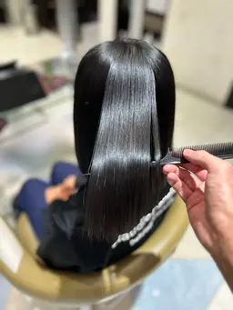 縮毛矯正+炭酸泉