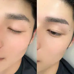 【男は眉毛で決まる】MENSナチュラルブロウリフト(毛流れ矯正眉毛パーマ&眉毛Wax)¥9,800→¥6,800