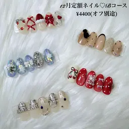 定額ネイル🎀Bコース¥4400(オフ別途)