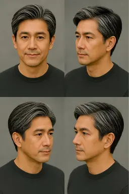 韓国風センターパート✂️筋感ハイライトカラー