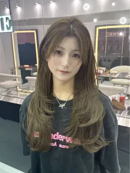 〖ダメージレス〗韓国レイヤー似合わせカット➕ケアカラー➕Aujua7step【新宿/前髪顔周り/大人可愛い⠀】
