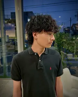 [メンズ限定クーポン💖]メンズカット＋パーマ＋眉カットもしくは炭酸スパ(頭皮スッキリ炭酸クレンジングスパ)