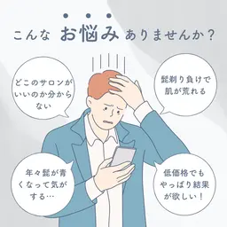 メンズ髭脱毛5部位(首、頬、顎下、顎、鼻下)