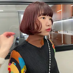 🔴【暖色カラー限定】🔴艶ワンカラー+前髪カット+3stepトリートメント