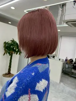 【ブリーチなし*ダブルカラー】ブリーチを使わない高彩度透明感カラー